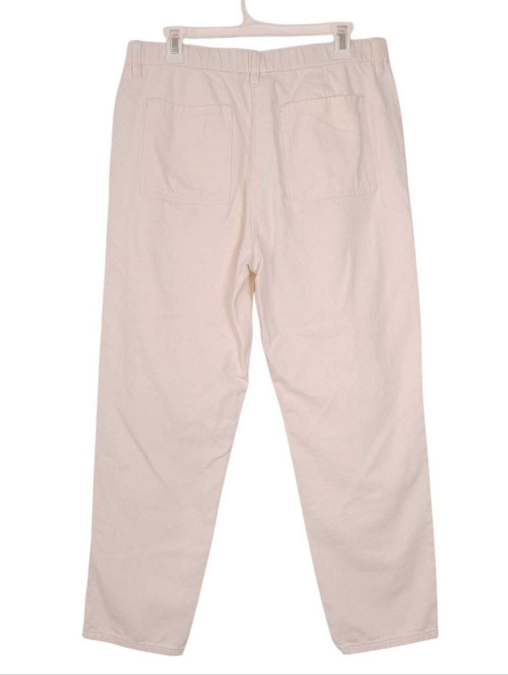 Eileen Fisher Undyed Utility Organic Cotton Tapered Pant minimalist ivory white - Picture 2 of 16